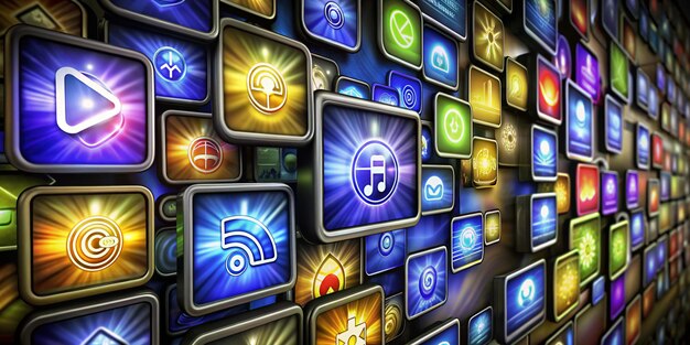 A digital illustration showcasing various streaming service logos (Netflix, Hulu, Disney+, HBO Max, etc.) connected by lines, forming a network or bundle. The illustration is set against a background that represents a home, symbolizing the convergence of entertainment services for families.