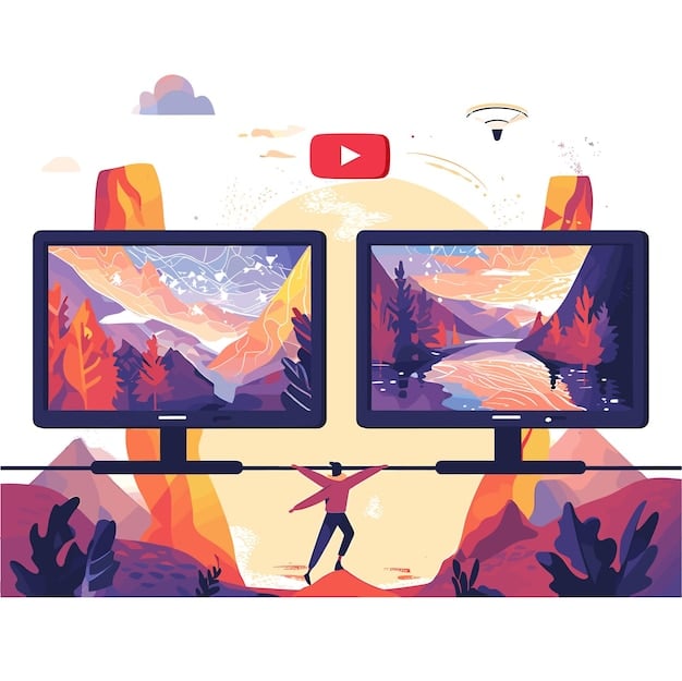 A split-screen image showing different types of streaming content: on one side, a scene from a high-budget original series with futuristic elements; on the other side, a live sports event being streamed on a smart TV. The image highlights the diversity of content available on streaming platforms.