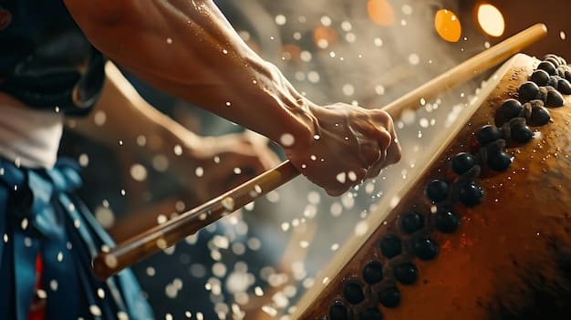 Close-up of a skilled musician playing a Gayageum, with focus on the delicate plucking of the strings and the intricate details of the instrument's design, conveying the elegance and heritage of Korean traditional music.