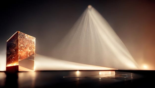 A close-up image of a prestigious K-Drama award trophy, gleaming under the spotlight, with intricate details showcasing the craftsmanship and symbolic value of the award within the Korean entertainment industry.