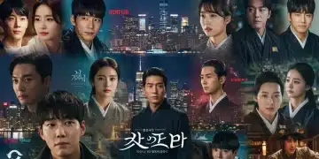 Vibrant K-drama collage with streaming logos, inviting U.S. beginners to explore