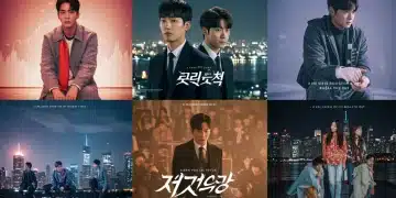 Dynamic collage of top 5 K-Drama OST album covers from early 2025, highlighting their U.S. chart success.
