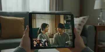 Troubleshooting K-Drama Streaming Issues: Your 2025 Guide Woman enjoying K-drama on a tablet without buffering, showcasing smooth streaming.