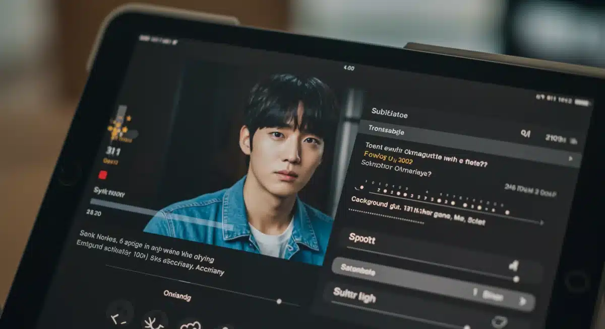 Detailed K-drama subtitle customization options on a streaming app