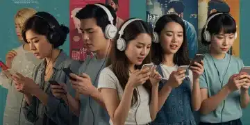 K-Drama OST Trends 2025: U.S. Fan Engagement Shifts Captivated U.S. fans listening to K-Drama OSTs on smartphones
