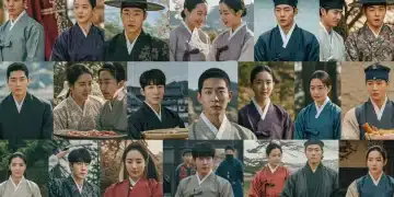 Colorful collage of Korean drama scenes and cultural symbols for beginners
