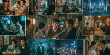 Vibrant collage of popular K-Drama genres with modern Korean cityscape background 2026