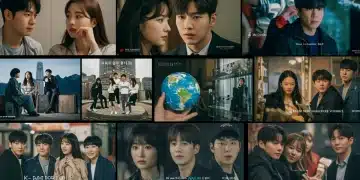 Evolution of K-Drama OST soundtracks with vibrant musical notes and iconic drama imagery.