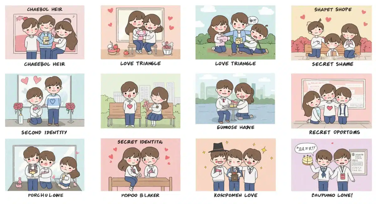 Illustrated guide to common K-drama tropes and their meanings