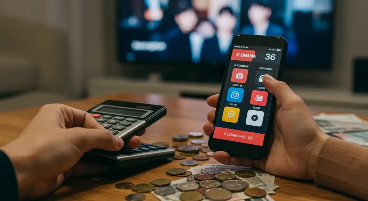 Person calculating the financial cost of ad-free K-drama streaming subscriptions