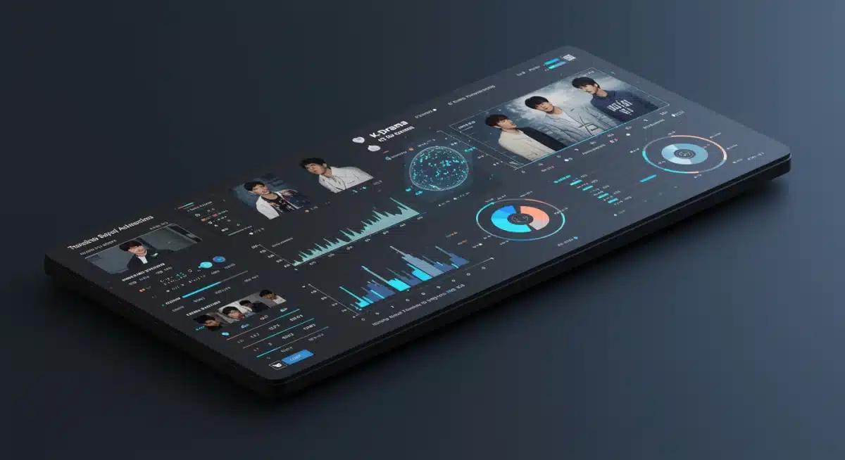 Advanced analytics dashboard for K-drama streaming, showing personalized recommendations and content trends.
