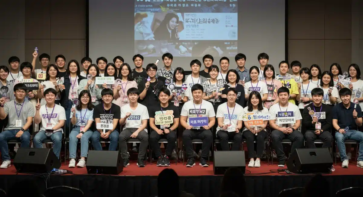 K-Drama fans actively participating in a convention panel, demonstrating strong community and direct engagement.