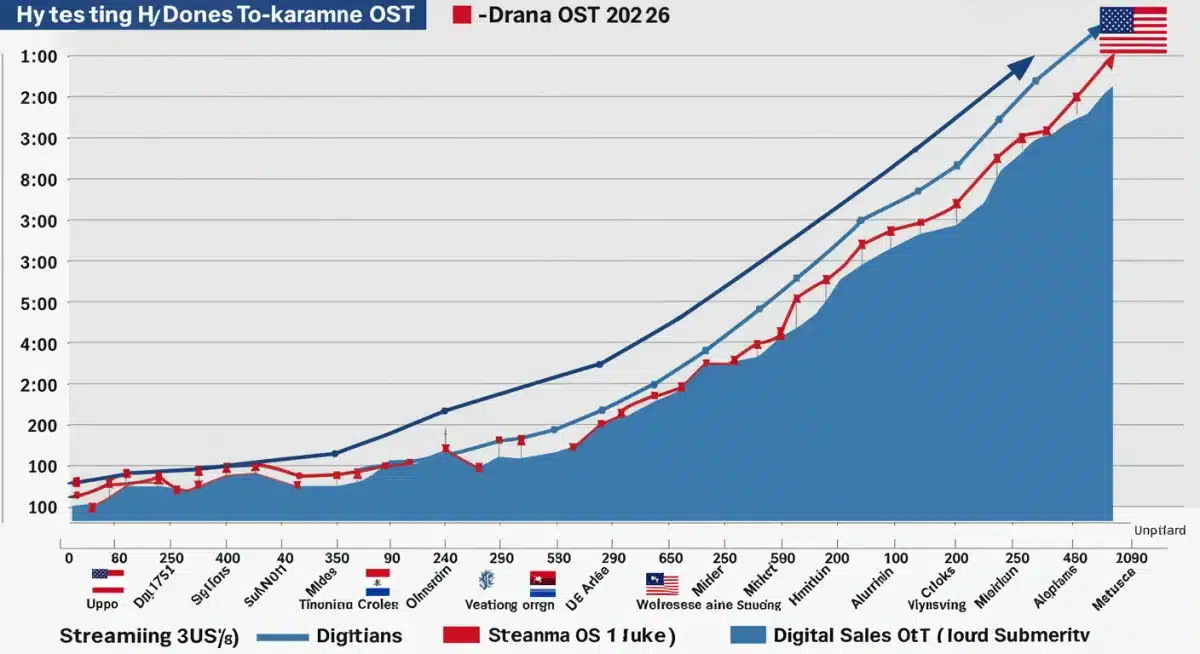 Streaming and sales graph for a leading 2026 K-Drama OST, demonstrating its global market success.