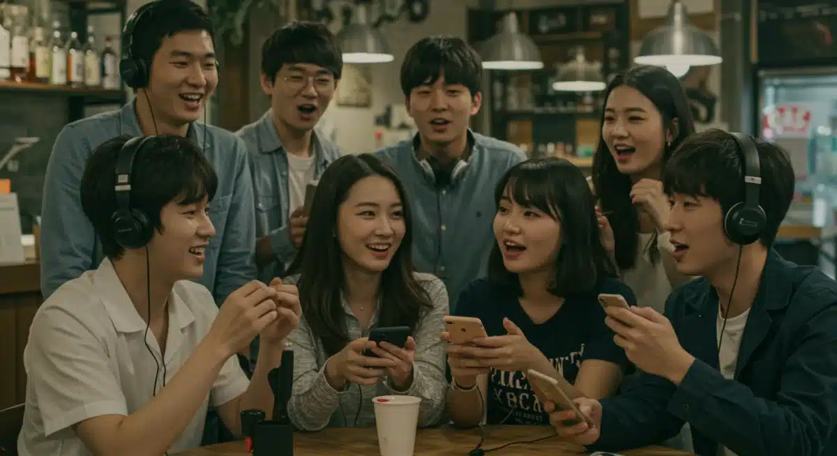 Fans engaging with K-Drama Original Soundtracks and discussing their impact.