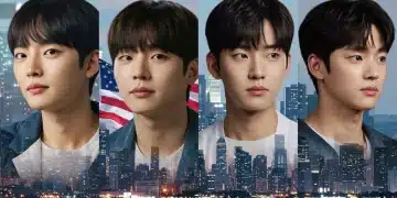 Four prominent rising K-Drama actors, representing the new wave of Hallyu, looking confidently towards the future.
