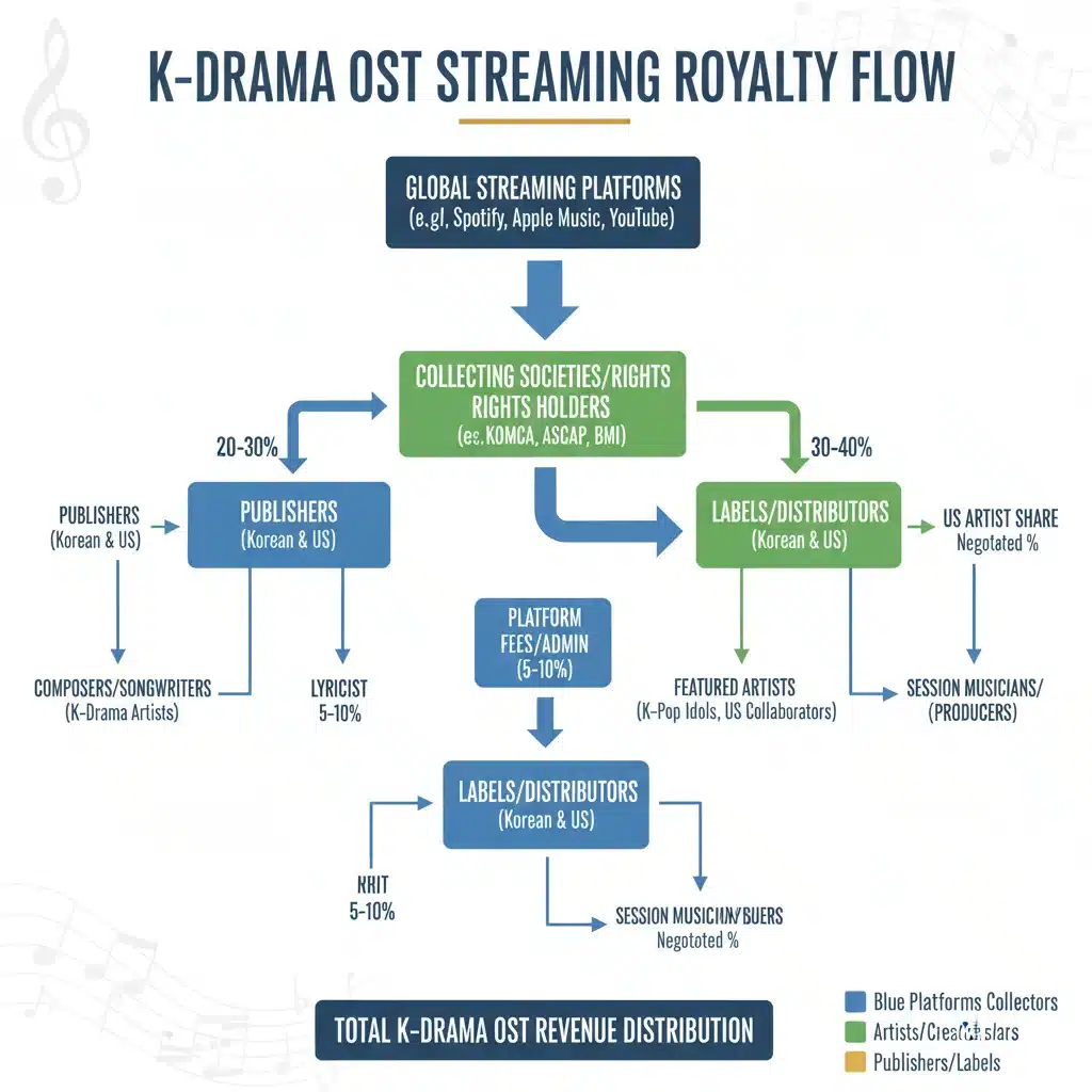 Royalty distribution for K-Drama OSTs to US artists and platforms