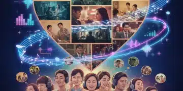 Your 2026 Guide to K-Drama OSTs: Discovering and Appreciating Soundtracks People listening to K-Drama OSTs with headphones, surrounded by visual elements from popular K-Dramas.