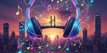 K-Drama OSTs US: Discover & Stream Legally 2026 Headphones, musical notes, and K-Drama imagery symbolizing the discovery and streaming of K-Drama OSTs in the US for 2026.