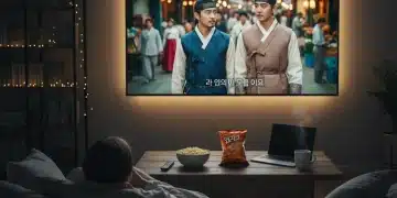 Optimize K-Drama Streaming: 7 Tips for 2026 Seamless Viewing Person enjoying high-quality K-Drama streaming on a large screen in a cozy living room.