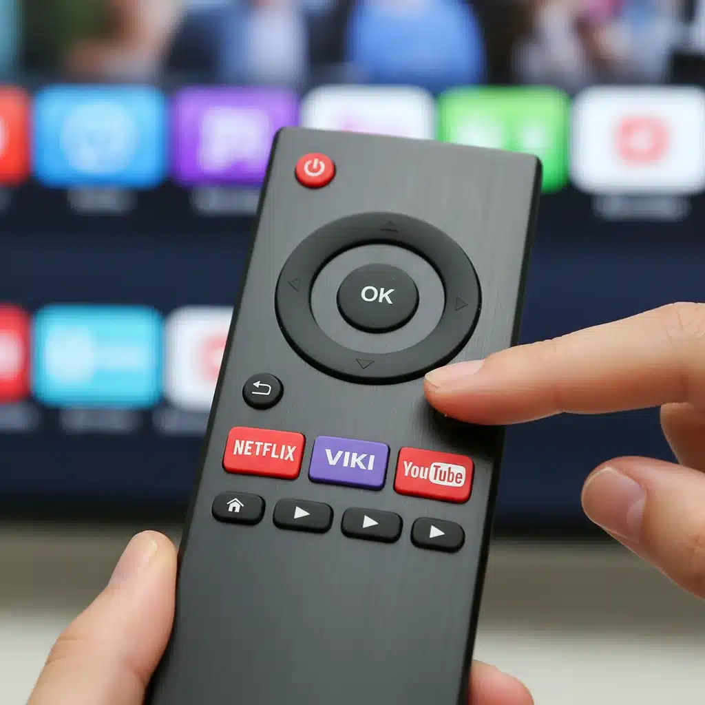 Smart TV remote control with streaming app buttons