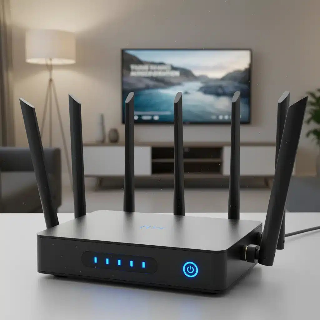 Modern Wi-Fi router providing strong internet connection for seamless streaming.