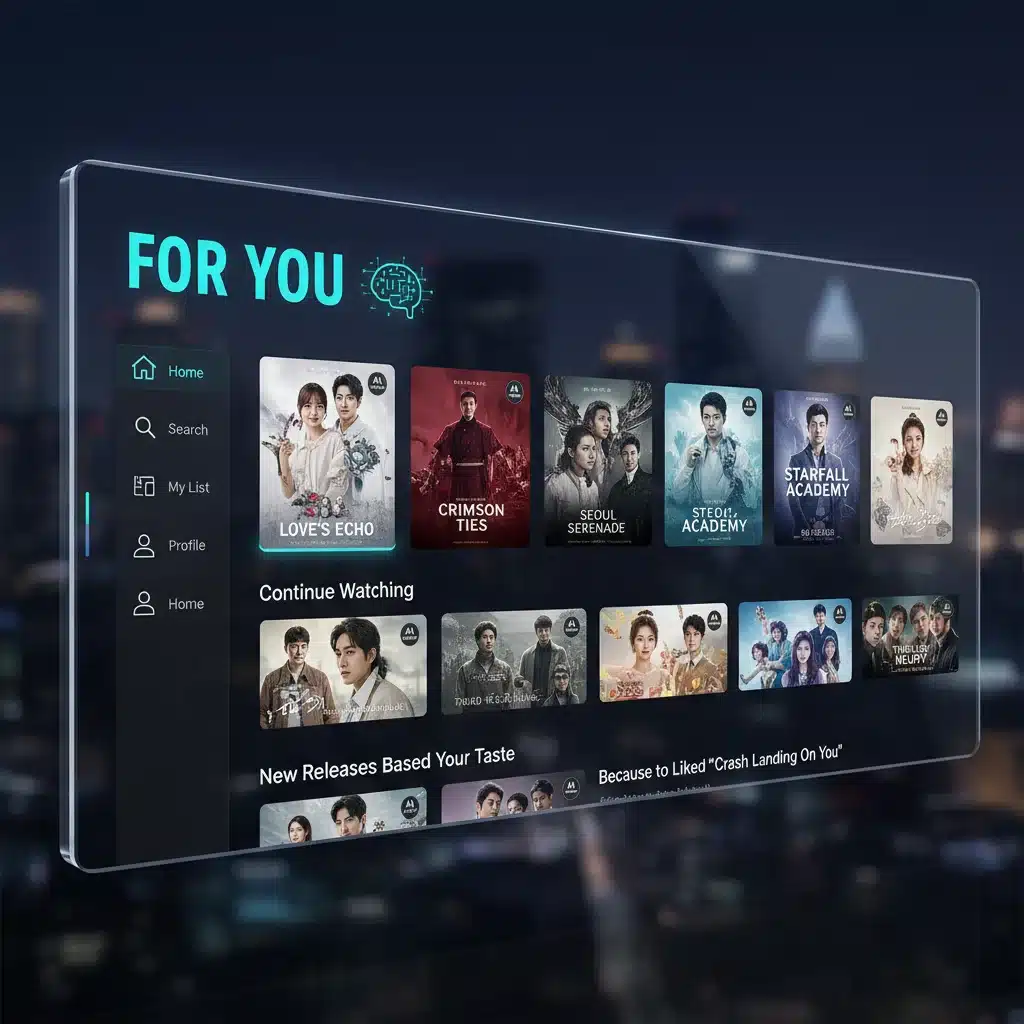 AI-powered personalized K-drama recommendations interface
